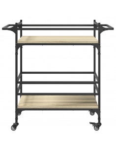 Carrello da Cucina Rovere Sonoma 82x40x78,5cm Legno Multistrato 2