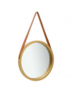 Specchio da Parete con Cinghia 50 cm Oro 2