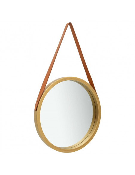 Specchio da Parete con Cinghia 50 cm Oro