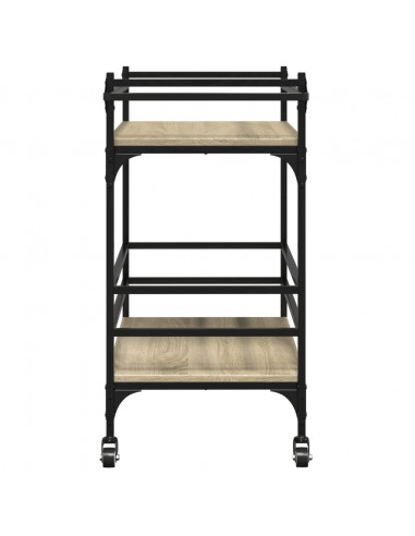 Carrello da Cucina Rovere Sonoma 82x40x78,5cm Legno Multistrato