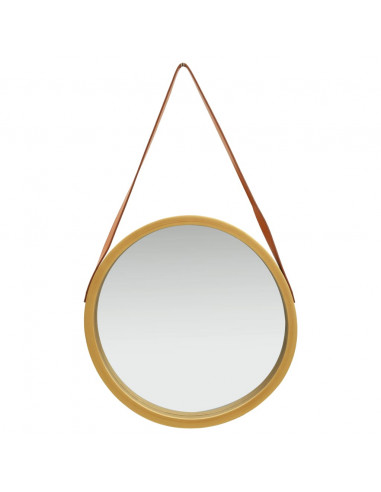 Specchio da Parete con Cinghia 50 cm Oro