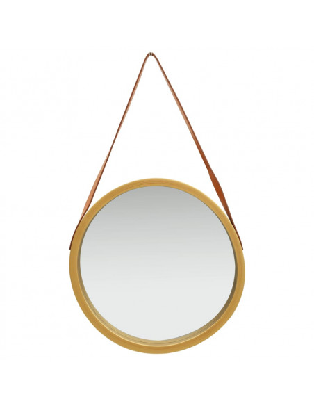 Specchio da Parete con Cinghia 50 cm Oro