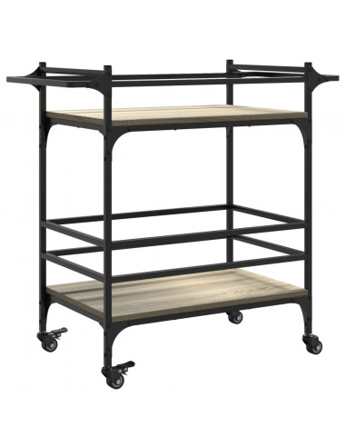 Carrello da Cucina Rovere Sonoma 82x40x78,5cm Legno Multistrato