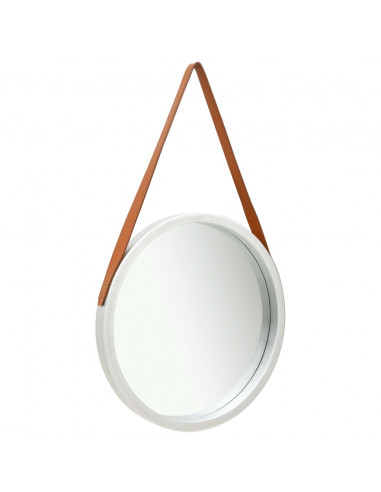 Specchio da Parete con Cinghia 50 cm Argento