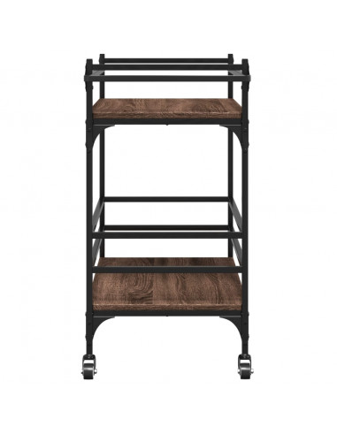 Carrello Cucina Rovere Marrone 82x40x78,5 cm Legno Multistrato