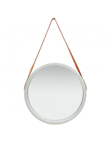 Specchio da Parete con Cinghia 50 cm Argento