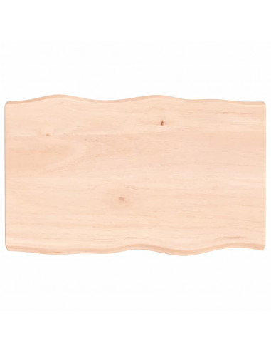 Piano per Tavolo 80x50x(2-6) cm Rovere Non Trattato Bordi Vivi