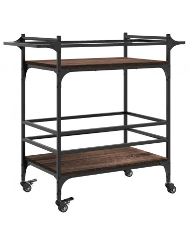 Carrello Cucina Rovere Marrone 82x40x78,5 cm Legno Multistrato