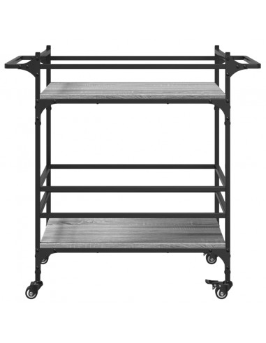 Carrello da Cucina Grigio Sonoma 82x40x78,5cm Legno Multistrato