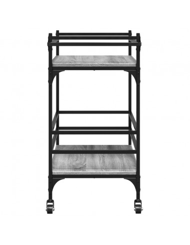 Carrello da Cucina Grigio Sonoma 82x40x78,5cm Legno Multistrato