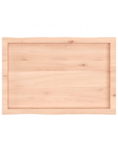 Piano per Tavolo 80x50x(2-6) cm Rovere Non Trattato Bordi Vivi