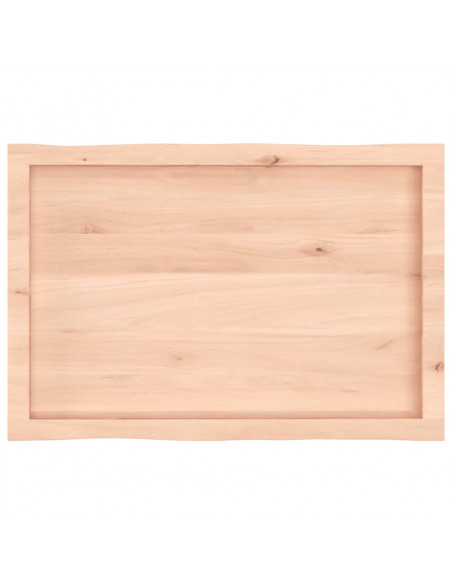 Piano per Tavolo 80x50x(2-6) cm Rovere Non Trattato Bordi Vivi