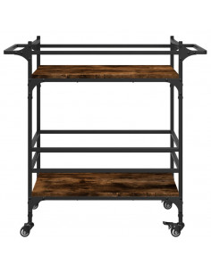 Carrello da Cucina Rovere Fumo 82x40x78,5 cm Legno Multistrato 2