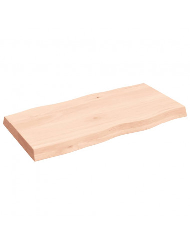 Piano per Tavolo 80x40x(2-6) cm Rovere Non Trattato Bordi Vivi