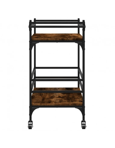 Carrello da Cucina Rovere Fumo 82x40x78,5 cm Legno Multistrato