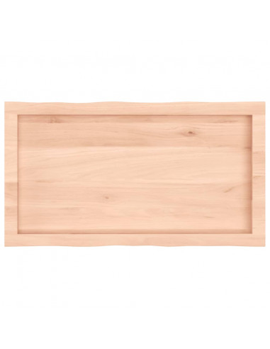 Piano per Tavolo 80x40x(2-6) cm Rovere Non Trattato Bordi Vivi