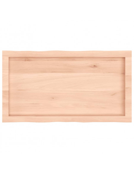 Piano per Tavolo 80x40x(2-6) cm Rovere Non Trattato Bordi Vivi
