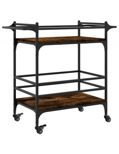 Carrello da Cucina Rovere Fumo 82x40x78,5 cm Legno Multistrato