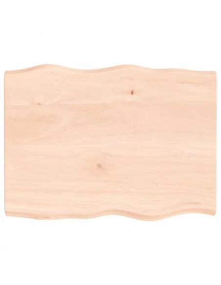 Piano per Tavolo 80x60x(2-4) cm Rovere Non Trattato Bordi Vivi