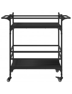 Carrello da Cucina Nero 82x40x78,5 cm in Legno Multistrato 2