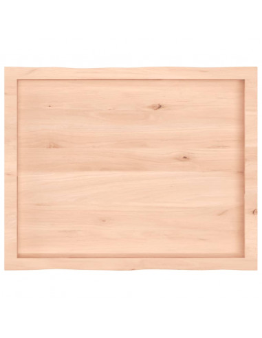 Piano per Tavolo 80x60x(2-4) cm Rovere Non Trattato Bordi Vivi