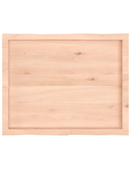 Piano per Tavolo 80x60x(2-4) cm Rovere Non Trattato Bordi Vivi