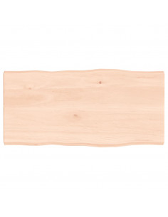 Piano per Tavolo 80x40x(2-4) cm Rovere Non Trattato Bordi Vivi 2