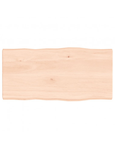 Piano per Tavolo 80x40x(2-4) cm Rovere Non Trattato Bordi Vivi