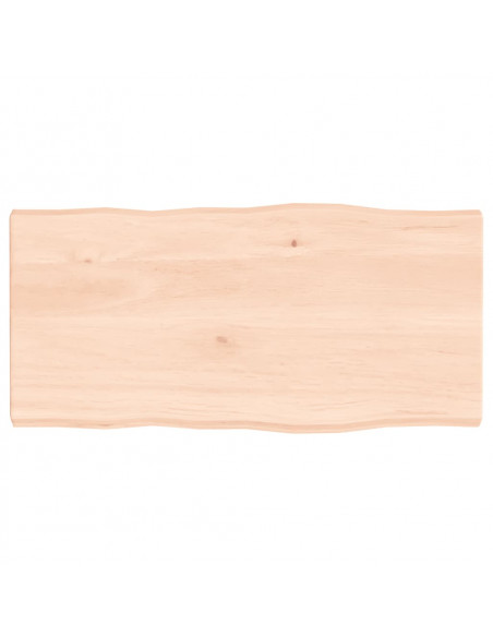 Piano per Tavolo 80x40x(2-4) cm Rovere Non Trattato Bordi Vivi