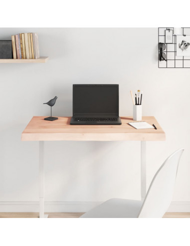 Piano per Tavolo 80x40x(2-4) cm Rovere Non Trattato Bordi Vivi