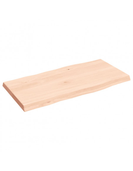 Piano per Tavolo 80x40x(2-4) cm Rovere Non Trattato Bordi Vivi