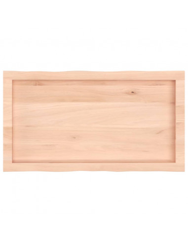 Piano per Tavolo 80x40x(2-4) cm Rovere Non Trattato Bordi Vivi