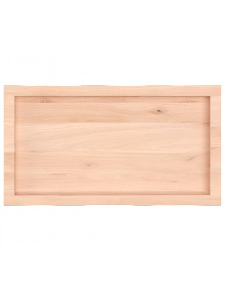 Piano per Tavolo 80x40x(2-4) cm Rovere Non Trattato Bordi Vivi