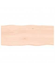 Piano per Tavolo 100x40x2 cm in Rovere Non Trattato Bordi Vivi 2