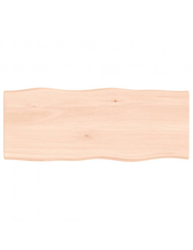 Piano per Tavolo 100x40x2 cm in Rovere Non Trattato Bordi Vivi