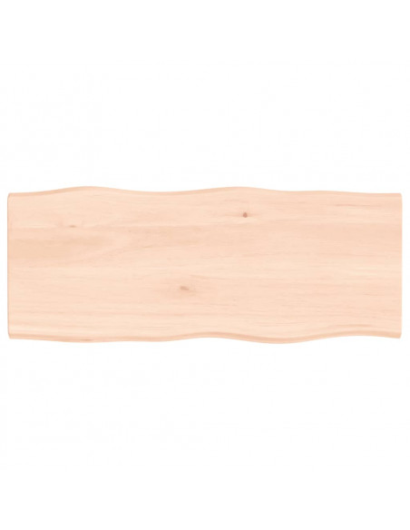 Piano per Tavolo 100x40x2 cm in Rovere Non Trattato Bordi Vivi