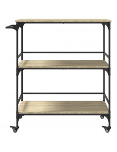 Carrello da Cucina Rovere Sonoma 100,5x50x105 cm 2