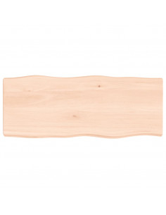 Piano per Tavolo 100x40x(2-6) cm Rovere Non Trattato Bordi Vivi 2