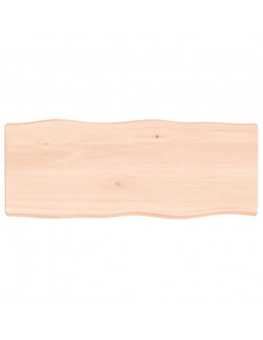 Piano per Tavolo 100x40x(2-6) cm Rovere Non Trattato Bordi Vivi