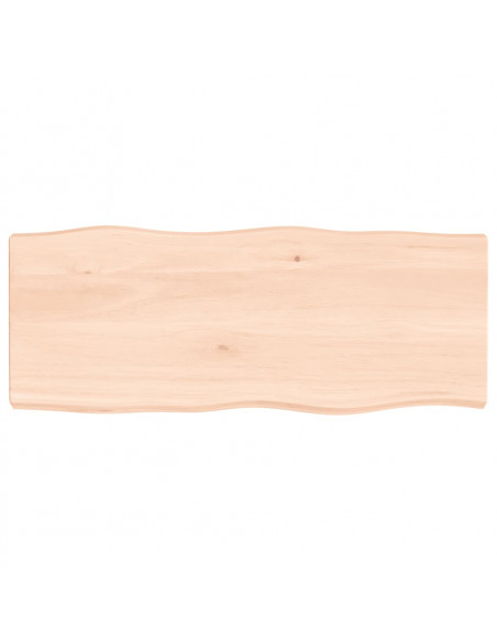 Piano per Tavolo 100x40x(2-6) cm Rovere Non Trattato Bordi Vivi