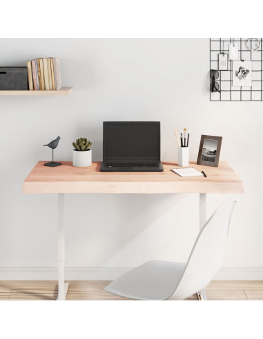 Piano per Tavolo 100x40x(2-6) cm Rovere Non Trattato Bordi Vivi