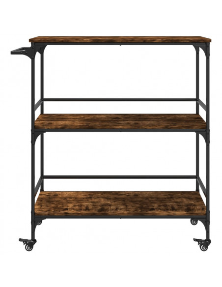Carrello da Cucina Rovere Fumo 100,5x50x105cm Legno Multistrato