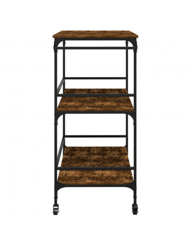 Carrello da Cucina Rovere Fumo 100,5x50x105cm Legno Multistrato