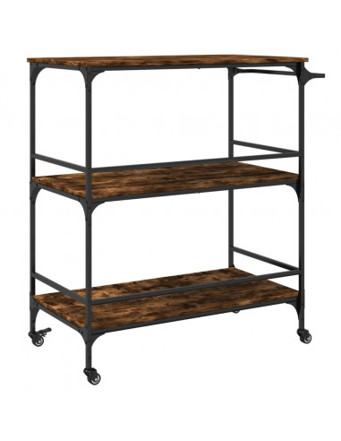 Carrello da Cucina Rovere Fumo 100,5x50x105cm Legno Multistrato