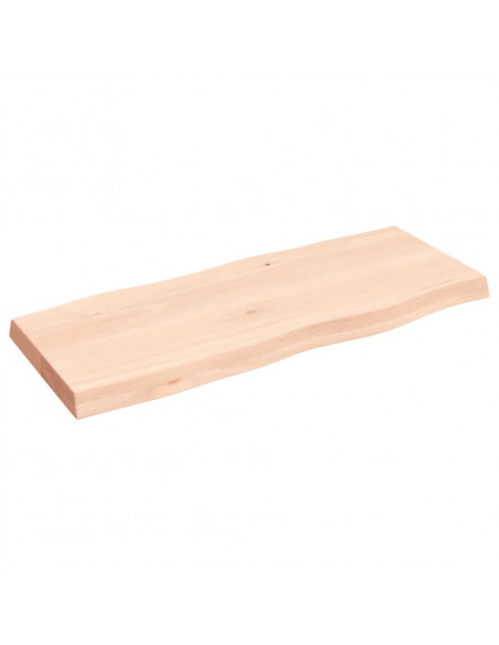 Piano per Tavolo 100x40x(2-6) cm Rovere Non Trattato Bordi Vivi