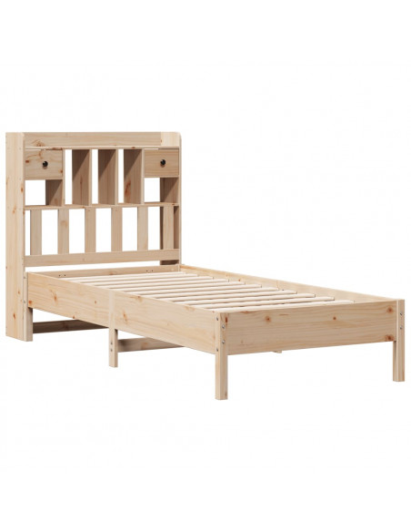 Giroletto con Libreria senza Materasso 75x190 cm in Legno Pino
