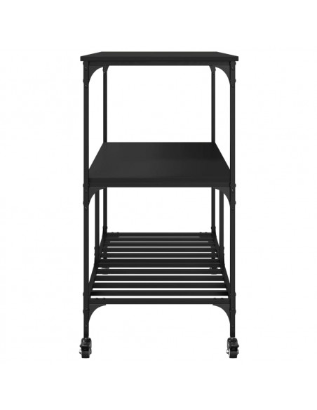 Carrello da Cucina Nero 100x50x95 cm in Legno Multistrato