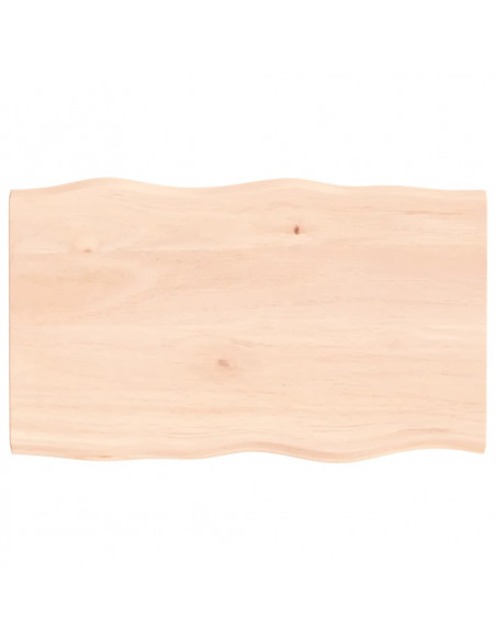 Piano per Tavolo 100x60x2 cm in Rovere Non Trattato Bordi Vivi