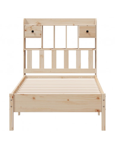 Giroletto con Libreria senza Materasso 75x190 cm in Legno Pino