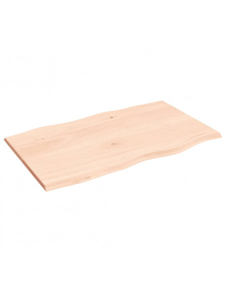 Piano per Tavolo 100x60x2 cm in Rovere Non Trattato Bordi Vivi